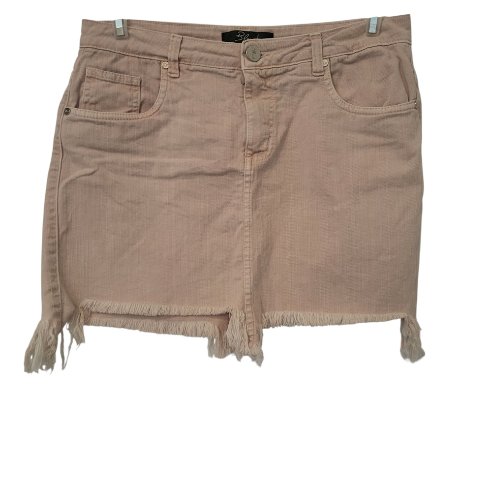 Blessed Raw Edge Denim Skirt Pink sz 40